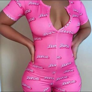 Pink “barbie” shortsleeved onsie